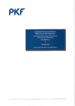 RAPORT NIEZALEŻNEGO BIEGŁEGO REWIDENTA