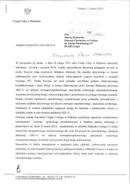 Informacja dotycząca AKCYZY.