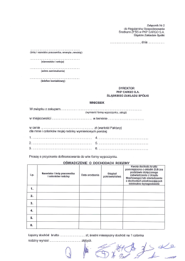 Zalacznik nr 2 do Regulaminu ZFSS