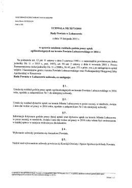 Uchwała nr XI/73/2015 Rady Powiatu Lubaczowskiego z dnia 19