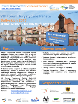 VIII Forum Turystyczne Państw Bałtyckich 2015 Forum Główne