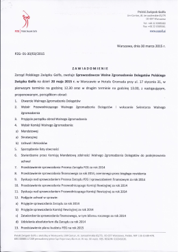 Zawiadomienie nr 1 - Polski Związek Golfa