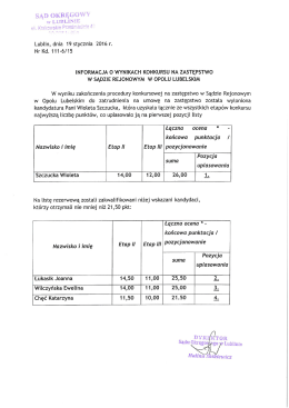 Informacja - Sąd Rejonowy w Opolu Lubelskim