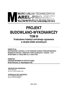 Projekt Budowlano-Wykonawczy Tom III