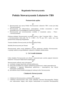 Regulamin - Polskie Stowarzyszenie Lokatorów TBS