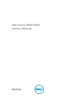 Dell Vostro 3900/3902 Owner`s Manual