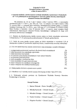 Uchwała Nr 51/15 Zarządu Powiatu w Jarocinie z dnia 16 marca