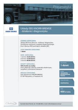 Układy EBS KNORR-BREMSE - działanie i diagnostyka