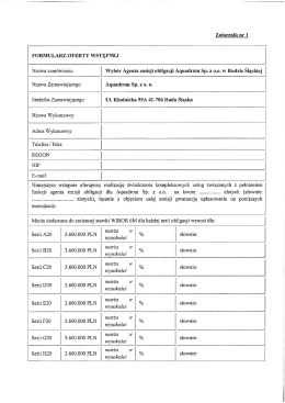 Załącznik nr 1 do "Regulaminu przetargu (...)"