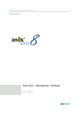 Asix.Evo - Wyrażenia i funkcje