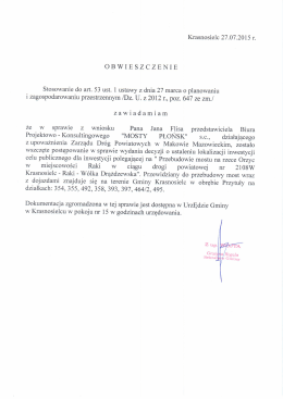 Obwieszczenie o wszczęciu postepowania w sprawie wydania