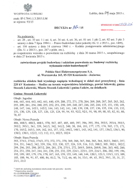 Decyzja nr 147/15 Wojewody Lubelskiego w