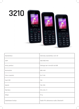myPhone 3210 - specyfikacja techniczna