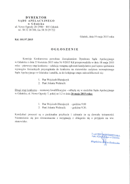 DYREKTOR SĄDU APELACYJNEGO w Gdańsku ul. Nowe Ogrody