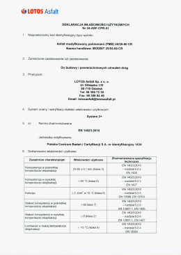 Deklaracja właściwości użytkowych Nr 34-ASF-CPR
