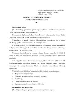 Załącznik Nr 1 do Uchwały Nr VII/32/2015 Rady Miasta Tomaszów