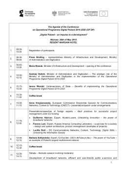 1 The Agenda of the Conference on Operational Programme Digital