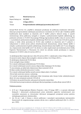 Raport bieżący 31_2015 - Subskrypcja akcji serii T