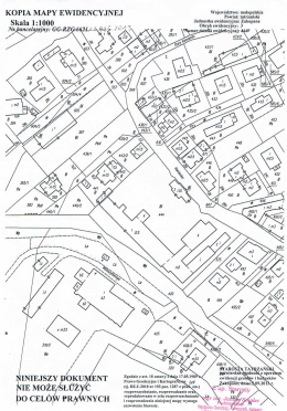KOPIA MAPY EWIDENCYJNEJ Skala 1:1000 ,
