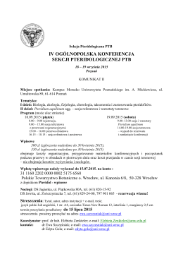 IV Ogólnopolska konferencja Sekcji Pteridologicznej PTB