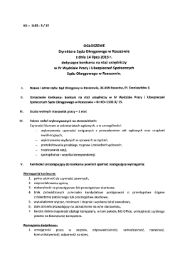 ogłoszenie - Sąd Okręgowy w Rzeszowie