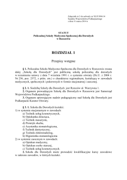 Statut Policealnej Szkoły Medyczno