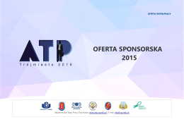 OFERTA SPONSORSKA 2015 - ATP Trójmiasto