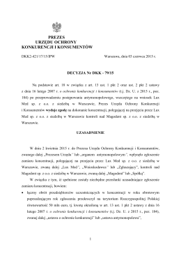Decyzja DKK nr 79/2015 - Urząd Ochrony Konkurencji i Konsumentów