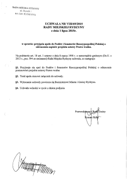 uchwała nr viii/6912015 rady miejskiej rydzyny