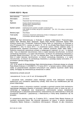 Wyrok WSA w Krakowie z dnia 11 grudnia 2013 r. w przedmiocie