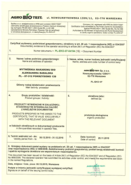 Certyfikat przetw&oacute;rni