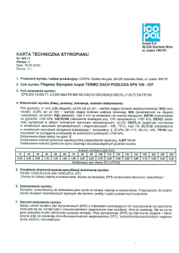 KARTA TECHNICZNA STYROPIANU