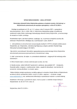 WYKAZ NIERUCHOMOŚCI &mdash; LOKAL UŻYTKOWY