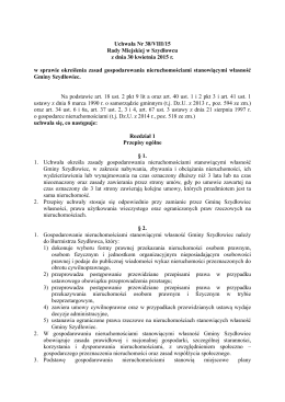 Uchwała Nr 38/VIII/15 Rady Miejskiej w Szydłowcu z dnia 30