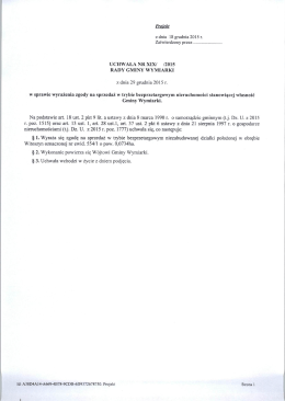 c) wyrażenia zgody na sprzedaż w trybie bezprzetargowym
