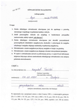 Oświadczenie za rok 2009