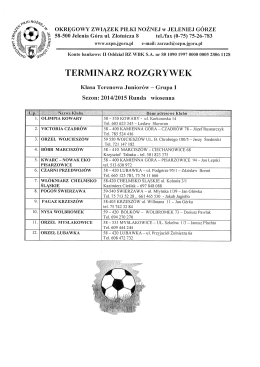 TERMINARZ ROZGRYWEK