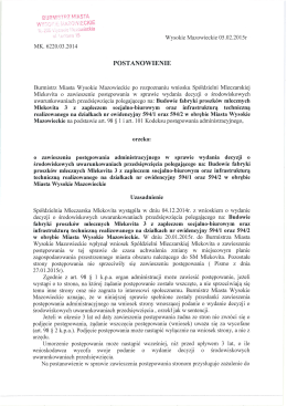Postanowienie o zawieszeniu postępowania administracyjnego w