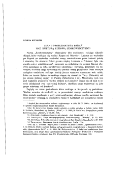 sTAN 1 PROBLEMATYKA BADAŃ NAD KULTURĄ LUDowĄ