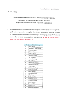 Uchwała Komisji - Sąd Rejonowy Szczecin