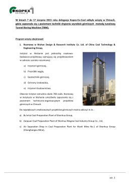 str. 1 W dniach 7 do 17 sierpnia 2015 roku delegacja Kopex