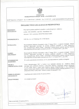 świadectwo legalizacji