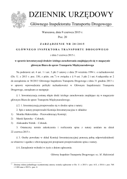 zarządzenie nr 20/2015 Głównego Inspektora Transportu