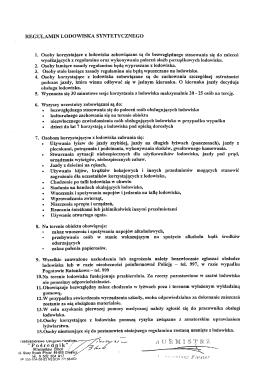 REGULAMIN LODOWISKA SYNTETYCZNEGO