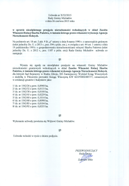 UCHWAŁA NR X/52/2015 RADY GMINY MICHAŁÓW z dnia 26