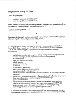 Regulamin pracy PSZOK - Urząd Gminy Białe Błota