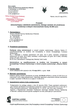 protokół z postępowania - Gminny Ośrodek Pomocy Społecznej w