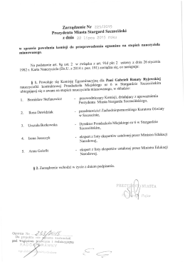 w sprawie powołania komisji do przeprowadzenia egzaminu na