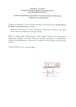 Regulamin wyposażenia w Grupie Ratownictwa Medycznego
