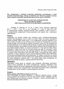 Odpowiedzi na zapytania i zmiana SIWZ 2